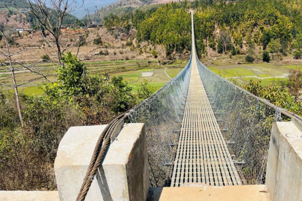 छल्दी खोलामा बन्यो झोलुङ्गे पुल